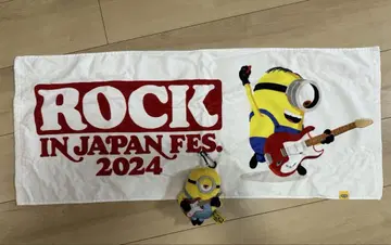 로킹 재팬 2024 미니언 타월 미니언 봉제 인형 키링