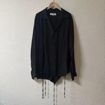 sulvam 오픈 카라 파이핑 셔츠 블랙
