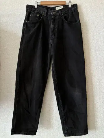Eddie Bauer 블랙 데님 배기 화이트 택 USA제 빈티지