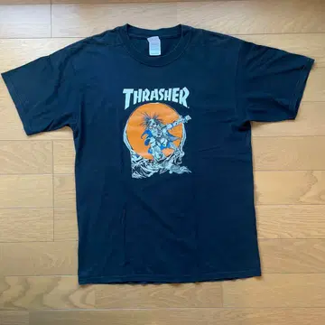 90s THRASHER 스케이트보드 T셔츠 블랙