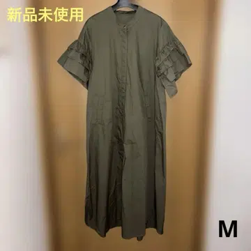 [ 미사용 새상품 ] 올리브 프릴 반팔 롱 원피스 M