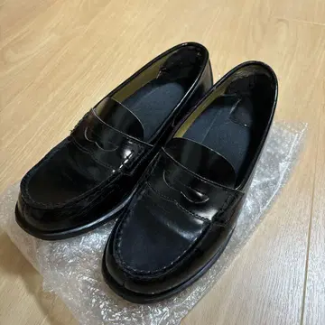 블랙 로퍼 합성 피혁 낮은 힐
