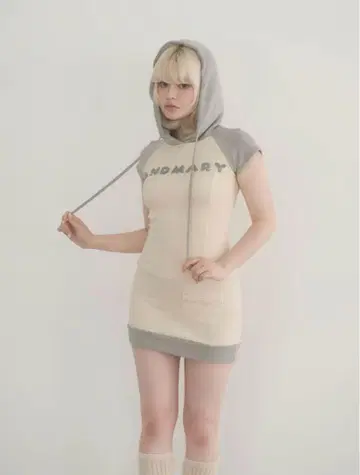 andmary mary logo mini dress gray