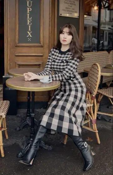 Herlipto Plaid Jacquard Knit Dress