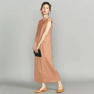 BY DRESS 트윌 턱 프렌치 슬리브 롱 드레스