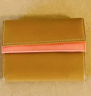 FURLA 3단 폴더형 미니 지갑 브라운/핑크