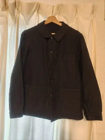 프렌치 빈티지 블랙 몰스킨 자켓 커버올