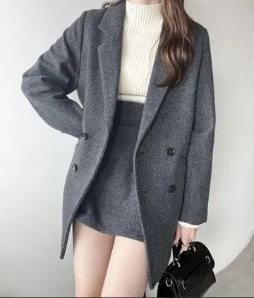 Heather winter 테일러드 자켓 그레이