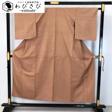 홑옷  기모노 세로 줄무늬 옅은 삼나무 염색 K-5250