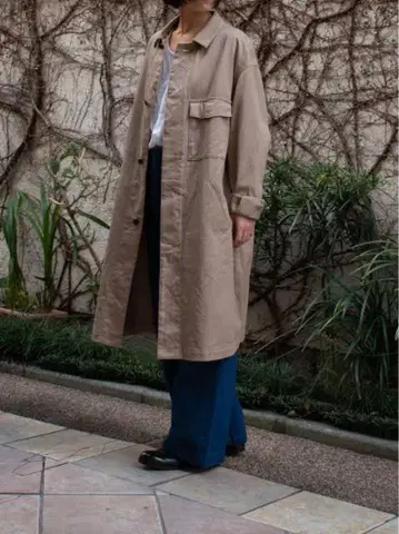 고쉬 카츠라기 스텐카라 코트 베이지