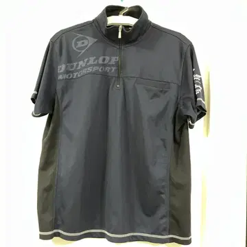 DUNLOP 하프 지퍼 반팔 셔츠 네이비 컬러 LL 사이즈