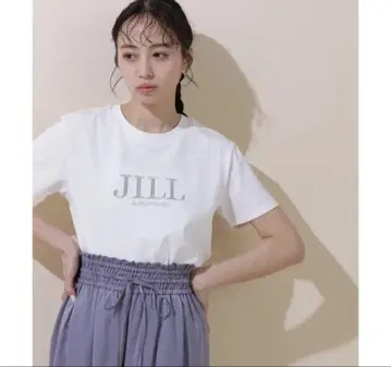 질 바이 질 스튜어트 JILLSTUART 로고 반팔 라메 T셔츠