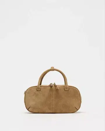 ZARA 더블 핸들 스플릿 스웨이드 미니 백