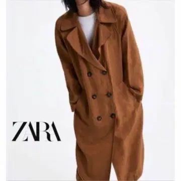 ZARA 자라 트렌치코트 테라코타 브라운 M 롱 기장