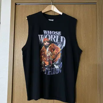 Nas T셔츠 슬리브리스 WHOSE WORLD IS THIS?