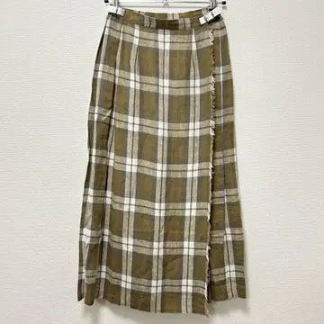O'Neil of Dublin 100% 린넨 체크 플리츠 스커트