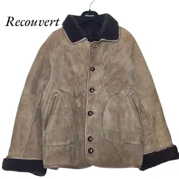새상품급 Recouvert 자켓 보아 코트 브라운 가죽 42 L