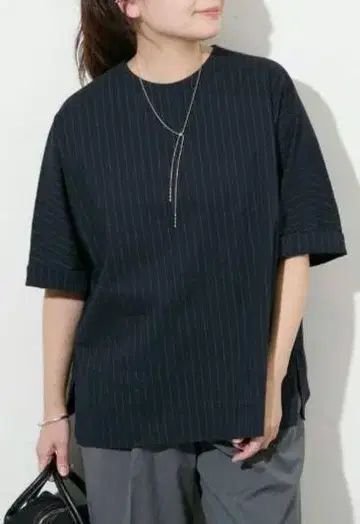 저널 스탠다드 워셔블 코튼 린넨 VIS 블라우스 네이비