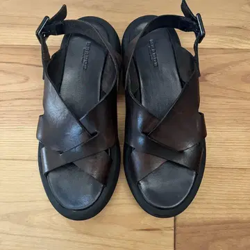 BRADOR 다크 브라운 가죽 샌들 37 23.5cm