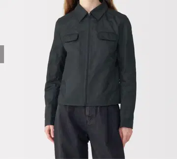 새상품 무인양품 MUJI Labo 나일론 트윌 지퍼 블루종 여성 M 블랙