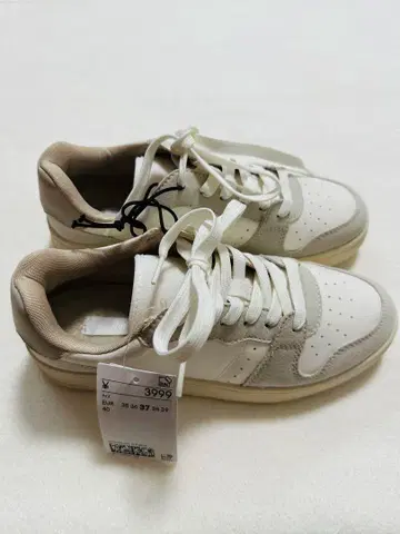 H&M 화이트 x 베이지 스니커즈 37