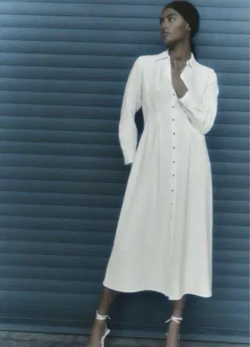 미사용 새상품 ZARA 화이트 원피스 긴팔