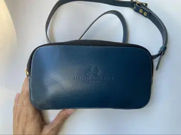 LEATHER WORK MAKE 다크 블루 클러치백