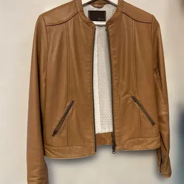 브라운 가죽 자켓 Non-Sens