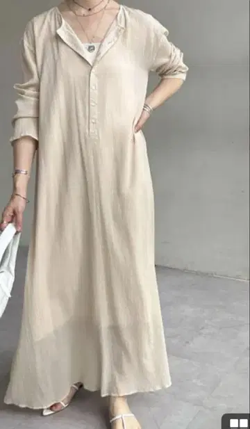 새상품급 SHENERY 시너리 코튼 시어 양류 맥시 드레스 원피스