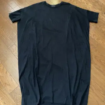 mizuiro ind 블랙 티셔츠 롱 원피스 빅 실루엣