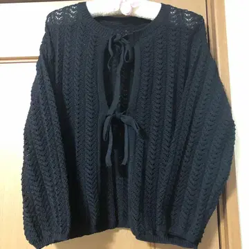 사만사 모스모스 블랙 레이스 니트 가디건