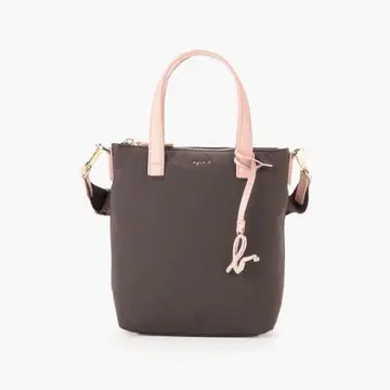 agnes b. 숄더백 다크 브라운/핑크