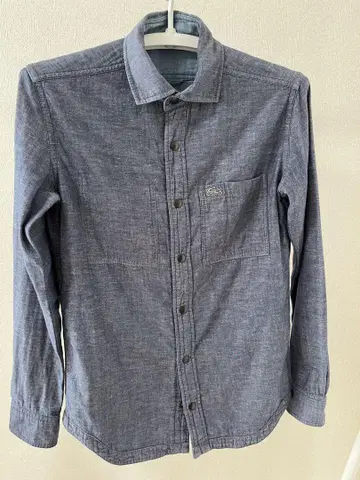 LACOSTE 리버서블 긴팔 셔츠 인디고