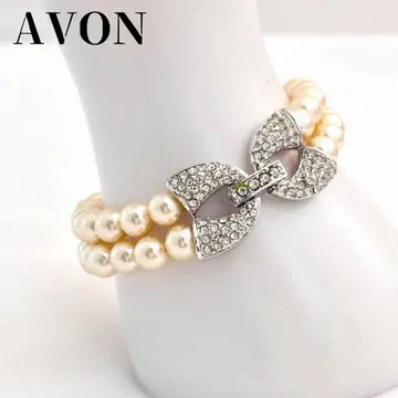 AVON 에이본 비쥬 펄 팔찌 2연 빈티지 새상품급