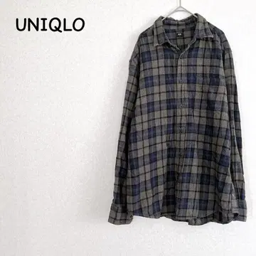 UNIQLO 빅 사이즈 체크 무늬 플란넬 긴팔 셔츠 캐주얼 XL