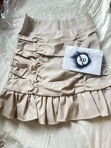 xu 인조 가죽 미니 스커트
