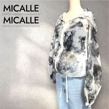 미사용 새상품 MICALLEMICALLE 타이다이 패턴 후드 부착 자켓
