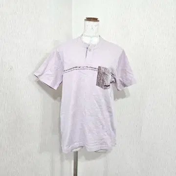 Crocodile 퍼플 계열 원 포인트 포켓 T셔츠 (M)