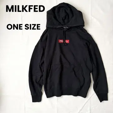 새상품급 Milkfed 로고 후드티 블랙 밀크페도
