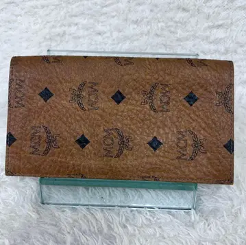 MCM MCM 장지갑 올 패턴 천연 가죽 가죽 브라운