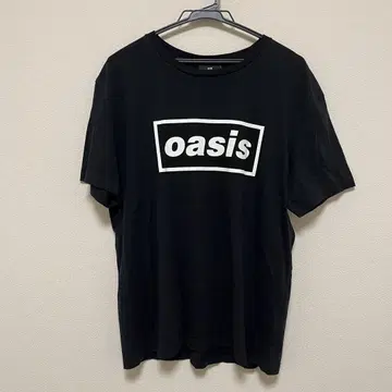 H&M oasis 로고 티셔츠 M 블랙