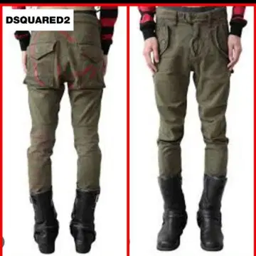 Dsquared2 스트레치 낙서 페인트 가공 밀리터리 팬츠 46