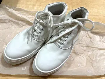 이탈리아제 오토바이유 스니커즈 남성용 화이트 캔버스 구제 의류