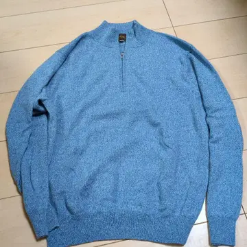 CASHMERE LIFE 하프 지퍼 스웨터 M 파랑
