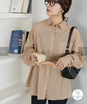 미사용 디스코트 코튼 시어 레귤러 셔츠 베이지