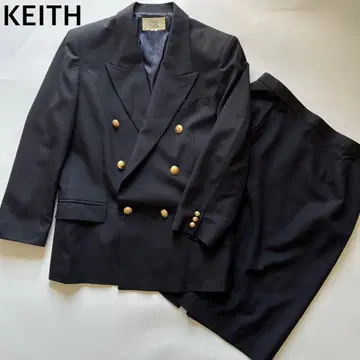 키이스 네이비 블레이저 세트 골드 버튼 더블 자켓 스커트