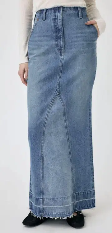 moussy 데님 플레어 롱 스커트