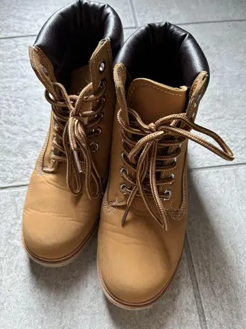워크 부츠 23-23.5cm 베이지 하이컷