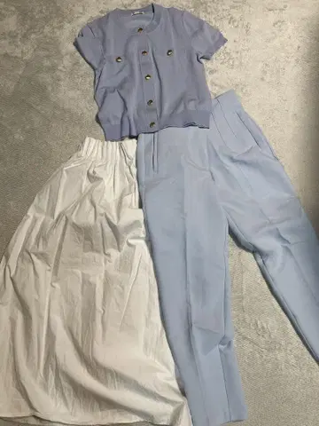 GU M 사이즈 상의 ZARA 팬츠 스커트 세트
