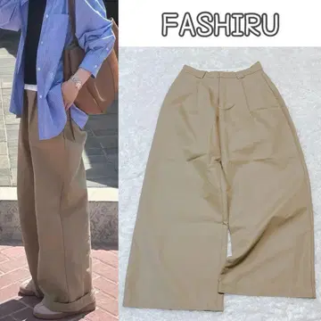 FASHIRU 패션 tuck wide 치노 팬츠